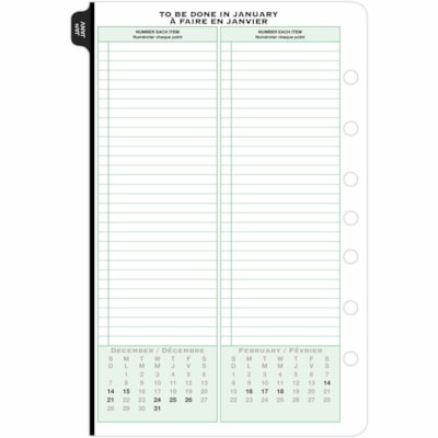 Day-Timer 2026 Dated Refill 2-Pages/Day Desk - 8-1/2" H x 5-1/2" W - Bilingual - Folio/Desk - Daily - 12 Month - January 2026 to December 2026 - 7:00 AM to 10:00 PM - Hourly - 1 Day Double Page Layout - 5 1/2" (139.70 mm) x 8 1/2" (215.90 mm) Sheet Size - 7 x Holes - Desk - Paper - Paper Cover - Ref BILLINGUAL 5.5X8.5 30% PCW