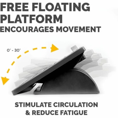 Fellowes Office Suites(tm) Adjustable Footrest with Microban® - 30° Tilt - Black, Silver - 1 Each FOOTREST W/MICROBAN PROTECTION 
