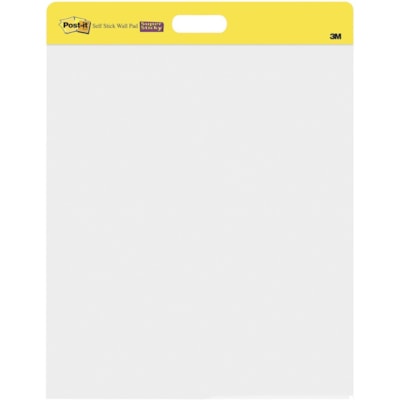 Post-it® Self-Stick Easel Pads - 20 Sheets - Plain - Stapled - 18.50 lb (8391.46 g) Basis Weight - 20" (508 mm) x 23" (584.20 mm) Sheet Size - White Paper - Cardboard Cover - Resist Bleed-through, Removable, Sturdy Back - 2 / Pack 2 PADS/PK 20 SHEETS/PAD ADHERES TO MOST WALL SURFACES