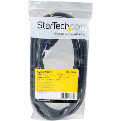StarTech.com 6 ft 2-in-1 USB KVM Cable - for KVM Switch - 6 ft - 1 Pack omputers to a KVM Switch using  a single cable - 6f