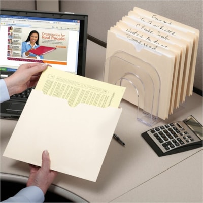 Smead Straight Tab Cut Letter Recycled File Jacket - 8 1/2" (215.90 mm) x 11" (279.40 mm) - 11 pt. (3.87 mm) - 2 Plys - Manila - Reinforced, Slip Resistant - 10% Recycled - 100 / Box REINFORCED STRAIGHT-CUT TAB LETTER SIZE/MANILA