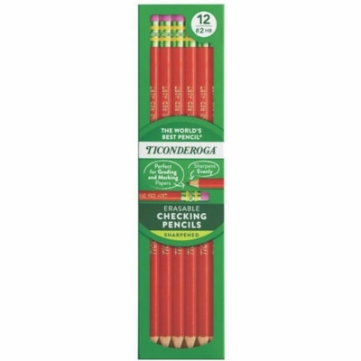 Ticonderoga - Crayon effaçable Ticonderoga - Lead Rouge - HB - 12 / boîte 12/BOX 