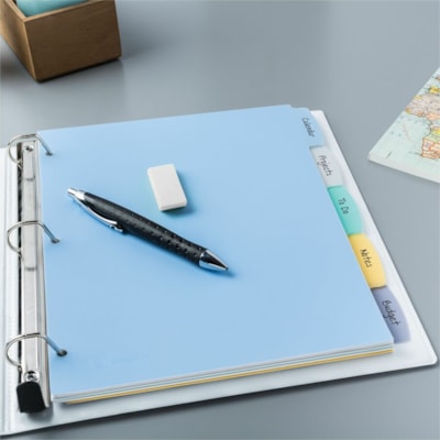 Avery® Big Tab(tm) Write & Erase Plastic Dividers, 5 tabs, 1 set - 5 x Divider(s) - 5 Write-on Tab(s) - 5 Tab(s)/Set - 8.50" (215.90 mm) Divider Width x 11" (279.40 mm) Divider Length - Letter - 8.50" (215.90 mm) Width x 11" (279.40 mm) Length - 3 Hole Punched - Multicolor Plastic Divider - M REFERENCE DIVIDERS 1 SET/PKG 