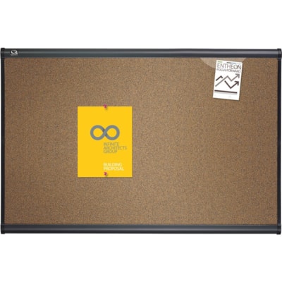 Quartet Prestige Bulletin Board - 48" (1219.20 mm) Board Height x 72" (1828.80 mm) Board Width - Brown Cork Surface - Self-healing, Durable - Graphite Frame - 1 Each CORK GRAPHITE FINISH FRAME QUARTET