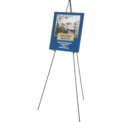 Quartet Instant Easel - 5 lb (2267.96 g) Load Capacity - 63" (1600.20 mm) Height - Steel - Black FITS IN BRIEFCASE 15IN LG WHEN FOLDED AND EXTENDS TO 63IN