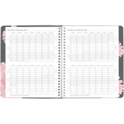 Blueline 2026 Pink Ribbon 13-Month Weekly/Monthly Planner - December to December - 8-1/2" x 6-3/4" - Pink Daisy - Bilingual - Weekly, Monthly - 13 Month - December 2025 to December 2026 - 7:00 AM to 7:30 PM - Half-hourly - Monday - Friday - 1 Week Double Page Layout - 6 3/4" (171.45 mm) x 8 1/2" (21  
