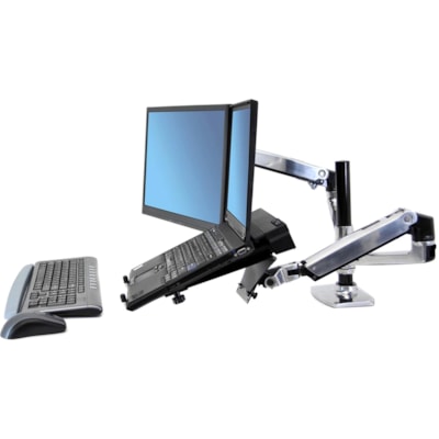Ergotron 45-248-026 Mounting Arm for Notebook - 40 lb (18143.69 g) Load Capacity - 75 x 75, 100 x 100 - VESA Mount Compatible  Polished Aluminum - Extra fle xibility: Each arm l