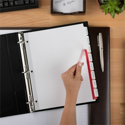 Avery Index Maker Index Divider - 200 x Divider(s) - Print-on Tab(s) - 8 - 8 Tab(s)/Set - 8.50" (215.90 mm) Divider Width x 11" (279.40 mm) Divider Length - 3 Hole Punched - White Paper Divider - White Paper Tab(s) - Printable, Hole-punched, Customizable, Long Lasting, Tear Resistant, Double-sided - (25 SETS/BOX) AVERY 3 CLEAR LABEL SHEETS  20% PCW