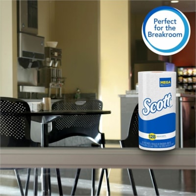 Scott Kitchen Paper Towels with Fast-Drying Absorbency Pockets - 1 Ply - 11" (279.40 mm) Width x 8.78" (223.01 mm) Length - 128 Sheets/Roll - 4.90" (124.46 mm) Roll Diameter - White - 1 Roll 125ST/RL  20RL/CS 8.78"X11" 