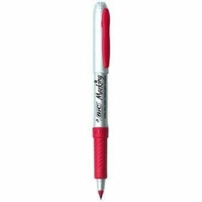 BIC Intensity Fashion Permanent Markers, Ultra Fine Point, Assorted colours, Non-Slip Grip For Comfort & Control, 12-Count - Ultra Fine Marker Point - Aqua, Black, Blue, Brown, Green, Lime, Orange, Pink, Purple, Red, Sky Blue, ... Ink MARKING PERMANENT MARKERS ULTRA FINE TIP 12-PACK