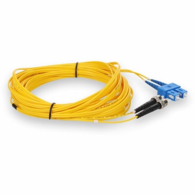 AddOn 5m ST to SC Yellow OS2 Duplex OFNR (Riser-Rated) SMF Fiber Patch Cable - Fiber Optic for Network Device - 5m - 2 x ST Male Network - 2 x SC Male Network - Yellow  CABL 