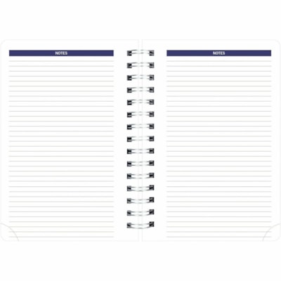 Blueline 2026 DuraGlobe 12-Month Daily Planner - January to December - 8" x 5" - Black - Bilingual - Julian Dates - Daily - 12 Month - January 2026 to December 2026 - 7:00 AM to 7:30 PM - Half-hourly - Monday - Friday - 1 Day Single Page Layout - 5" (127 mm) x 8" (203.20 mm) Sheet Size - Twin Wire -  