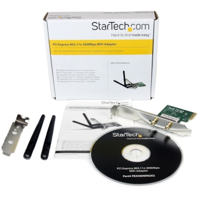 StarTech.com PCI Express Wireless N Adapter - 300 Mbps PCIe 802.11 b/g/n Network Adapter Card - 2T2R 2.2 dBi - Add high speed Wireless-N connectivity to a desktop PC through PCI Express - PCIe Wireless Network Card / PCI Express Wireless NIC / Wireless PCIe N Card - Wireless 802.11 N / G (300 Mbps)  ectivity to a desktop PC throu gh PCI Express - PCI