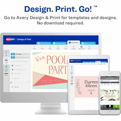 Avery® Event Tickets with Tear-Away Stubsfor Laser and Inkjet Printers, 1-3/4" x 5-1/2" - 1 3/4" (44.45 mm) Width x 5 1/2" (139.70 mm) Length - Laser, Inkjet - Matte - Matte White - Recyclable, Biodegradable, Durable, Customizable - 20 / Sheet - 200 / Pack TEAR-AWAY STUBS 1 " X 5 "
