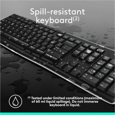 Logitech MK270 Wireless Keyboard and Mouse Combo for Windows, 2.4 GHz Wireless, Compact Mouse, 8 Multimedia and Shortcut Keys, 2-Year Battery Life, for PC, Laptop - USB Wireless RF 2.40 GHz Keyboard - English - Black - USB Wireless RF Mouse - Optical - 3 Button - Scroll Wheel - Black - Multimedia, I WIRELESS KEYBOARD/MOUSE  BLACK 