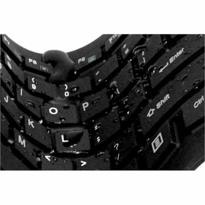 Adesso SlimTouch 232 Antimicrobial Waterproof Flex Keyboard (Full Size) - Cable Connectivity - USB Interface - 120 Key(s) - Multimedia, Internet, Email, Windows Key Hot Key(s) - Rugged - English (US) - QWERTY Layout - Computer - PC, Windows - Industrial Silicon Rubber Keyswitch - Black BD W/ HOT 