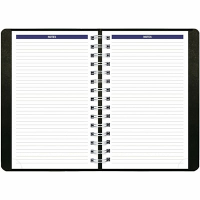 Blueline 2026 DuraGlobe 12-Month Daily Planner - January to December - 8" x 5" - Black - Bilingual - Daily - 12 Month - January 2026 to December 2026 - 7:00 AM to 7:30 PM - Half-hourly - Monday - Friday - 1 Day Single Page Layout - 5" (127 mm) x 8" (203.20 mm) Sheet Size - Twin Wire - Black - Paper,  