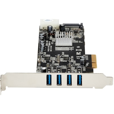 StarTech.com 4 Port PCI Express (PCIe) SuperSpeed USB 3.0 Card Adapter w/ 4 Dedicated 5Gbps Channels - UASP - SATA/LP4 Power - Add four USB 3.0 ports with four independent channels, LP/SATA power, and charging support to your PC through a PCI Express slot - 4 Port PCIe SuperSpeed USB 3.0 Card w/ 4 D ur independent channels  LP/SA TA power  and chargi