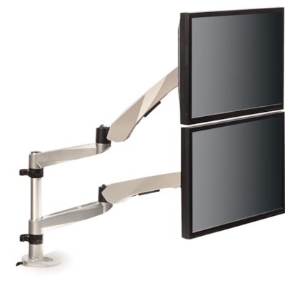 3M Mounting Arm for Flat Panel Display - Silver - Height Adjustable - 20 lb (9071.85 g) Load Capacity - 1 Each SILVER 