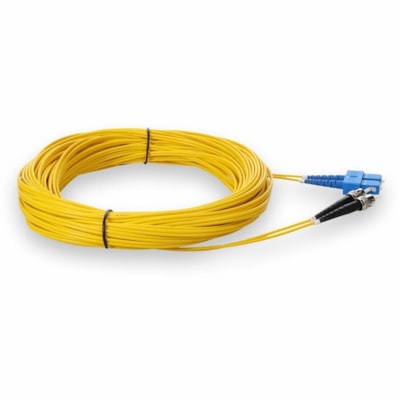 AddOn 15m ST to SC Yellow OS2 Duplex OFNR (Riser-Rated) SMF Fiber Patch Cable - 49.2 ft (15 m) Fiber Optic Network Cable for Network Device - First End: 2 x SC Network - Male - Second End: 2 x ST Network - Male - Patch Cable - Riser, OFNR - 9/125 µm - Yellow - 1.0  CABL 