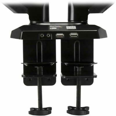 StarTech.com Dual Monitor Arm, USB Hub and Audio Ports in Base, Monitors up to 32" (17.6lb/8kg), VESA Monitor Stand Desk Mount - Increase productivity by mounting two monitors up to 32" , with full-motion articulation - Dual-Monitor Arm - Works on all VESA Mount compliant monitors incl Acer, HP & Sa  MNT 