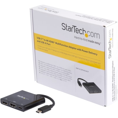 StarTech.com USB C Multiport Adapter with HDMI 4K & 1x USB 3.0 - PD - Mac & Windows - USB Type C All in One Video Adapter - Expand the connectivity of your laptop or MacBook with this USB-C multiport adapter with HDMI - USB C HDMI Multiport Adapter - USB Video Adapter - USB Type C Multiport Adapter  HPERP 