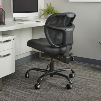 Safco Vue Intensive-use Mesh Task Chair - Black Seat Color - Vinyl Seat Material - Nylon Back Material - 5-star Base - 1 Each 24/7 USE  500 LB CAPACITY MESH BACK  BLACK VINYL SEAT