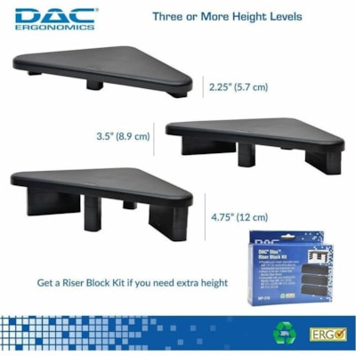 DAC® - Support d'angle réglable Stax MP-214 pour écran/portable, 2 ports USB - 66 lb (29937,10 g) Capacité de charge - 4,75 po (120,65 mm) Hauteur x 19,50 po (495,30 mm) Largeur x 15 po (381 mm) Profondeur - Noir - Pour Moniteur, Ordinateur Portable, Imprimante, Tél&e HEIGHT ADJUSTABLE SUPPORTS UP TO 66 LBS