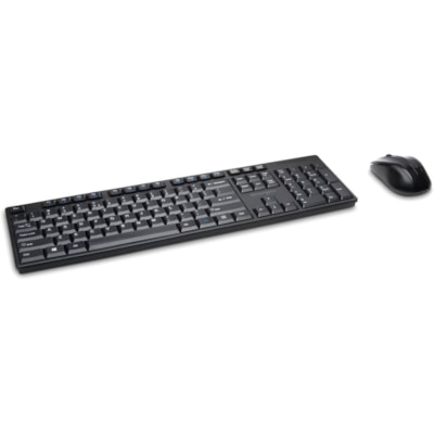 Kensington Pro Fit Wireless Desktop Set - Black - USB Wireless RF 2.40 GHz Keyboard - English (US), International - Black - USB Wireless RF Mouse - Laser - 1000 dpi - Scroll Wheel - Black - Symmetrical - AA, AAA - Compatible with Computer, Notebook for Mac, PC - 1 TBOPT 