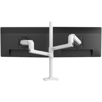 Ergotron - Montage de bureau pour Moniteur - Aluminium poli - Hauteur réglable - 2 Écran(s) supportés - 40 po Support d'écran - 40 lb (18143,69 g) Capacité de charge - 100 x 100, 75 x 75  pÃ´le   brillant polished alu minium   noir accent