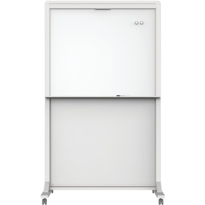 Quartet Motion Dual-Track Mobile Magnetic Dry-Erase Easel - 40" (1016 mm) Width x 68" (1727.20 mm) Height - White Painted Steel Surface - White Aluminum, Aluminum Frame - Rectangle - Horizontal - Magnetic - Assembly Required - 1 Each MAGNETIC QUARTET  DUAL TRACK