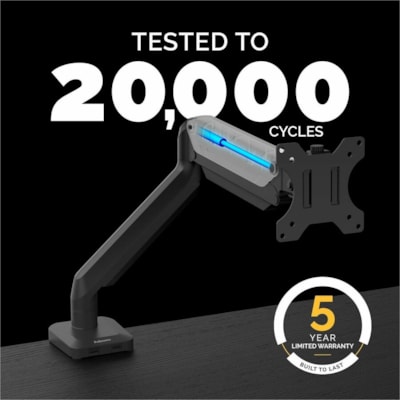 Fellowes Platinum Series Single Monitor Arm - Height Adjustable - 1 Display(s) Supported - 19.7" to 32" Screen Support - 17.60 lb (7983.23 g) Load Capacity - 75 x 75, 100 x 100 - VESA Mount Compatible - Steel - 1 Unit 2 USBPORTS.CLAMP/GROMMET MOUNT HOLDS 30"/20 LBS MONITOR