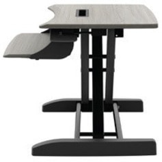 Ergotron WorkFit-Z Mini Sit-Stand Desktop - Wood Grain Rectangle, Dove Gray Top - 25 lb (11.34 kg) Capacity - 15.8" (401.32 mm) Table Top Length x 31" (787.40 mm) Table Top Width - 12.5" (317.50 mm) Height Mini Sit-Stand Desktop Worksta tion - 31 wide x 21