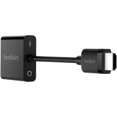 Belkin HDMI to VGA Video Adapter Converter with Audio - 1920x1080 - HDMI/USB/VGA/mini-phone A/V Cable for Audio/Video Device, TV, Monitor, Projector - First End: HDMI Digital Audio/Video - Second End: 15-pin HD-15, Mini-phone Stereo Audio, Micro USB  ADAP 