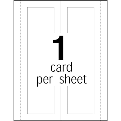Avery® Printable Large Tent Cards, Embossed, Two-Sided Printing, 3-1/2" x 11" , 50 Cards - 97 Brightness - 3 1/2" (88.90 mm) x 11" (279.40 mm) - 65 lb (29483.50 g) Basis Weight - 176 g/m² Grammage - Embossed, Printable, Micro Perforated, Jam-free, Smudge-free, Double-sided, Heavyweight - Wh EMBOSSED CARD STOCK LARGE SIZE 1 CARD/SHEET AVERY 50/BX