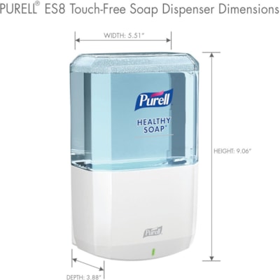 PURELL® - Distributeur de savon ES8 - Automatique - 1,20 L Capacité - Sans contact, Rechargeable, Fixation Murale - Blanc - 1 chaque  