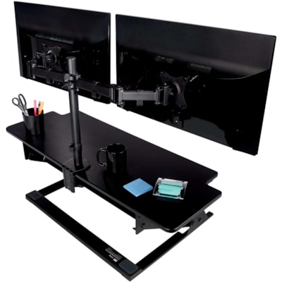 3M Clamp Mount for Monitor - Black - Height Adjustable - 2 Display(s) Supported - 28.5" (723.90 mm) Screen Support - 40 lb (18143.69 g) Load Capacity - 75 x 75, 100 x 100 - Steel - 1 Each  