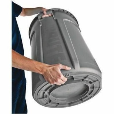 Rubbermaid Commercial 2632 32 Gallon BRUTE Container - 121.13 L Capacity - Round - Crack Resistant, Crush Resistant, Fade Resistant, Warp Resistant, UV Resistant, Dent Resistant, Chemical Resistant - 27.8" (706.12 mm) Height x 21.9" (556.26 mm) Width x 21.9" (556.26 mm) Diameter - Plastic - Gray - 6 W/O LID  GREY 