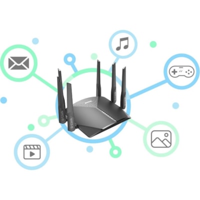 D-Link EXO DIR-3040 Wi-Fi 5 IEEE 802.11ac Ethernet Wireless Router - 2.40 GHz ISM Band - 5 GHz UNII Band - 6 x Antenna(6 x External) - 375 MB/s Wireless Speed - 4 x Network Port - 1 x Broadband Port - USB - Gigabit Ethernet - VPN Supported - Desktop TWRLS 