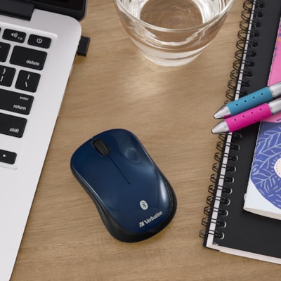 Verbatim Bluetooth® Wireless Tablet Multi-Trac Blue LED Mouse - Dark Teal - Blue LED/Optical - Wireless - Bluetooth - Dark Teal - 1600 dpi - 3 Button(s) - Symmetrical - 1 Each MULTI-TRAC LED BLUE