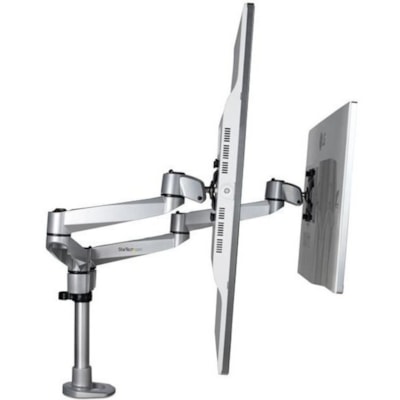 StarTech.com Desk Mount Dual Monitor Arm, Premium Articulating Desktop VESA Mount up to 27" (17.6lb/8kg) Displays, Height Adjustable - VESA 75x75/100x100mm heavy duty dual monitor mount for two displays up to 30in (22lb) each - Ergonomic height adjustable/Horizontal Articulating/360 rotating/tilt/sw RMNT 