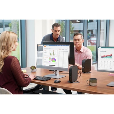 HP t640 Thin Client Ryzen R1505G Dual-core (2 Core) 2.40 GHz  - 4 GB RAM DDR4 SDRAM - 16 GB Flash Radeon Vega 3 Graphics - Gigabit Ethernet - HP ThinPro - IEEE 802.11ac - DisplayPort - VGA - Network (RJ-45) - 7 Total USB Port(s) - 2 USB 2.0 Port(s) - USB Type-C - 45 W  
