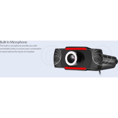 Adesso CyberTrack CyberTrack H3 Webcam - 1.3 Megapixel - 30 fps - Black, Red - USB 2.0 - 1280 x 720 Video - CMOS Sensor - Manual Focus - Microphone - For Computer, Notebook, Smart TV  