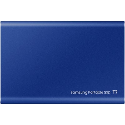Samsung T7 MU-PC2T0H/AM 2 TB Portable Solid State Drive - External - PCI Express NVMe - Indigo Blue - Gaming Console, Desktop PC, Smartphone, Tablet Device Supported - USB 3.2 (Gen 2) Type C - 1050 MB/s Maximum Read Transfer Rate - 256-bit Encryption Standard - 3 Year Warranty PRTBL SSD-BLU 