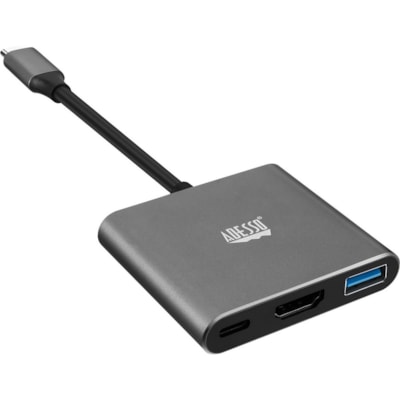 Adesso 3-IN-1 USB-C Multi-Port Docking Station (TAA Compliant) - for Notebook, Monitor, Projector, Smartphone, Tablet, TV - Charging Capability - USB Type C - 4K @30Hz - 3840 x 2160 - 2 x USB Ports - 1 x USB 3.0 - 1 x USB Type-A Ports - USB Type-A - 1 x USB Type-C Ports - USB Type-C - HDMI - Wired - Docking Station with 1xTypeC p ort  1x USB 3.0-A+PD