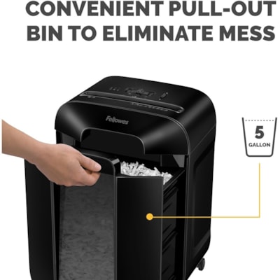 Fellowes Powershred LX85 Cross-cut Shredder - Non-continuous Shredder - Cross Cut - 12 Per Pass - for shredding Staples, Paper, Paper Clip, Credit Card, Junk Mail - 0.2" (3.97 mm) x 1.3" (31.75 mm) Shred Size - P-4 - 20 Minute Run Time - 30 Minute Cool Down Time - 18.93 L Wastebin Capacity - Black CROSS CUT FOR PERSONAL USE