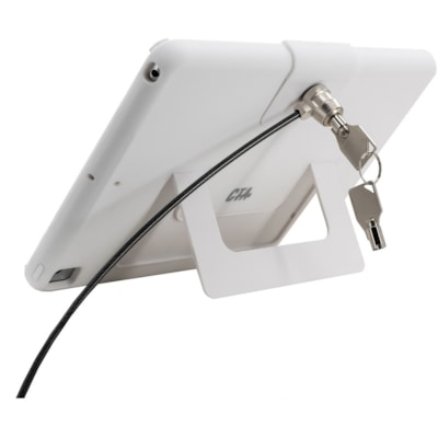 CTA Digital Security Case - White h Kickstand and Anti-Theft Cab le (White) for iPad