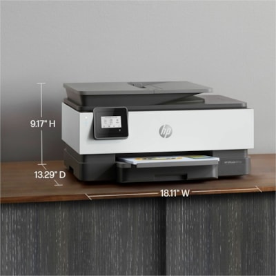 HP Officejet 8015e Wireless Inkjet Multifunction Printer - Color - Copier/Printer/Scanner - 18 ppm Mono/10 ppm Color Print - 4800 x 1200 dpi Print - Automatic Duplex Print - Up to 20000 Pages Monthly - Color Flatbed Scanner - 1200 dpi Optical Scan - Wireless LAN - ChromeOS, HP Smart App, Apple AirPr  PRNT 