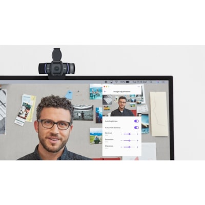 Logitech C920e Webcam - 3 Megapixel - 30 fps - Black - USB Type A  - 1920 x 1080 Video - Auto-focus - 78° Angle - 1x Digital Zoom - Microphone - For Notebook, Monitor - Windows TAA compliant 