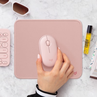 Logitech Studio Series Mouse Pad - 7.87" (199.90 mm) Height x 9.06" (230.12 mm) Width - Dark Rose - Natural Rubber, Nylon - Anti-slip, Anti-fray, Spill Resistant ANTI - SLIP 